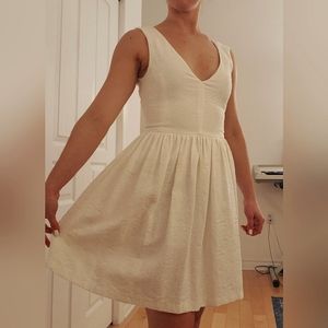 ZARA white embroidered v-neck dress